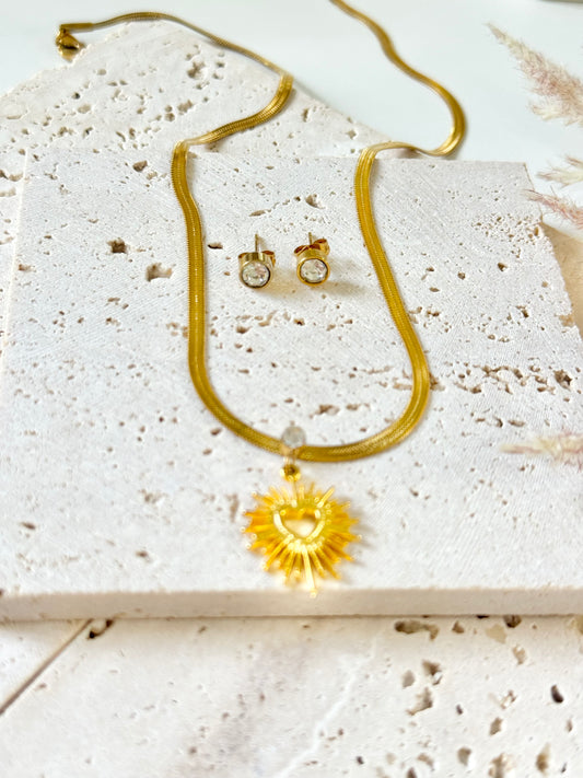 Radiant Heart Set (Necklace & Studs)