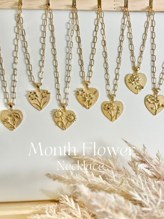 Month Flower Necklace