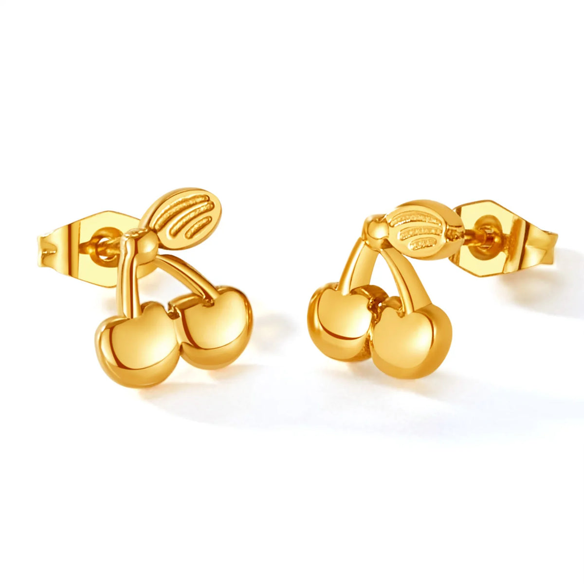 Gold Cherry Earrings