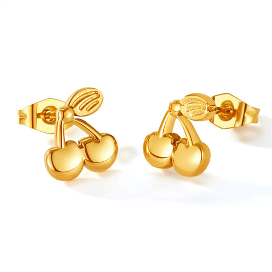 Gold Cherry Earrings